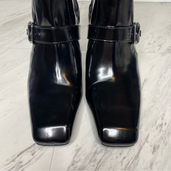 Sam Edelman Suzette Black Patent Chelsea Heeled Bootie 7 1/2 M - Picture 11 of 15